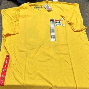 Onepiece Yellow Short-Sleeve Skull & Crossbones Graphic Tee